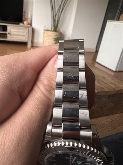 rolex band scratches|scratches on rolex bracelet.